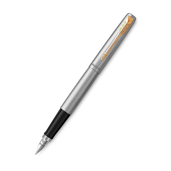 Parker Jotter Core Stainless Steel Gold Trim Fountain Pen