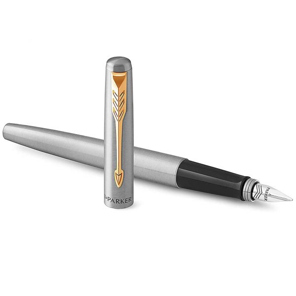 Parker Jotter Core Stainless Steel Gold Trim Fountain Pen