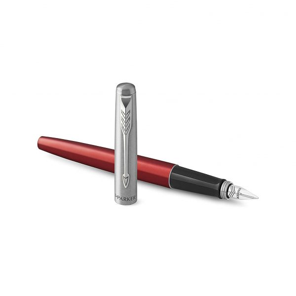 Parker Jotter Core Kensington Red Chrome Trim Fountain Pen