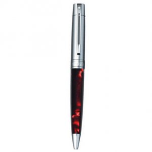 Sheaffer 300 Marble Red Barrel & Chrome Cap Ballpoint Pen