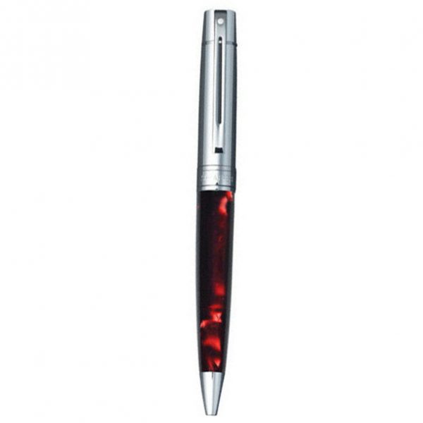 Sheaffer 300 Marble Red Barrel & Chrome Cap Ballpoint Pen