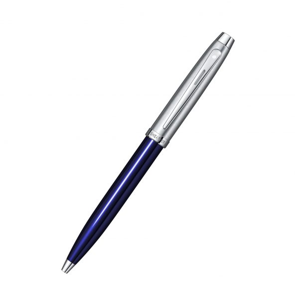 Sheaffer 100 Glossy Blue Lacquer Barrel Ballpoint Pen