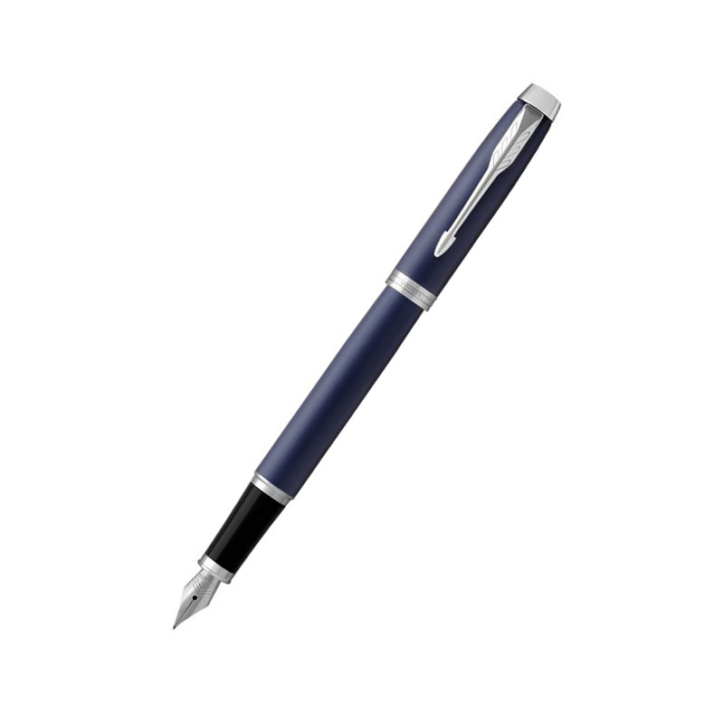Parker IM Matte Blue With Chrome Trim Fountain Pen - LIFE PEN COMPANY