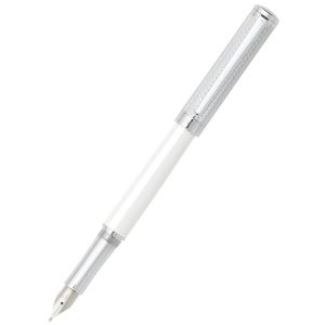 Sheaffer Intensity White Barrel with Engraved Chrome Spiral Cap Fountain Pen