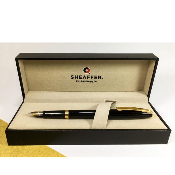 Sheaffer Sagaris GlossBlack with Gold Plated Trim Fountain Pen. - Image 8