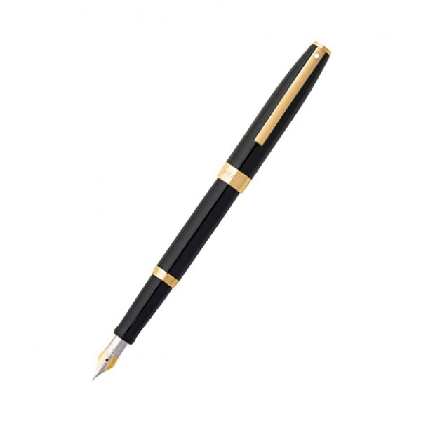 Sheaffer Sagaris GlossBlack with Gold Plated Trim Fountain Pen.