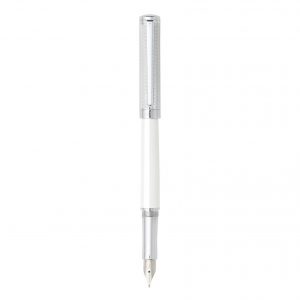Sheaffer Intensity White Barrel with Engraved Chrome Spiral Cap Fountain Pen