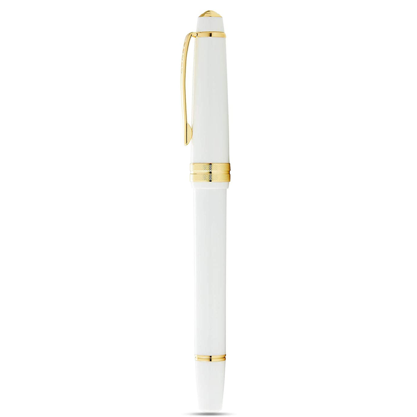 Bailey Light Polished White Resin and Gold Tone Fountain Pen